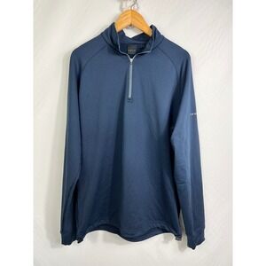 Dunning Golf Mens Large Navy Blue Quarter Zip Pullover Performance Stretch L
